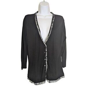 New York & Company Black button down cardigan size XL
